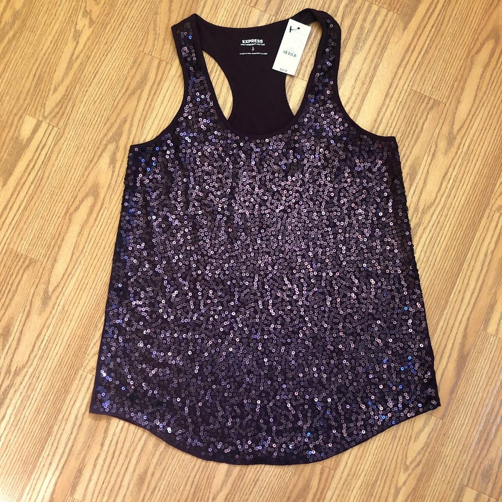 Purple Sequin Tank Top